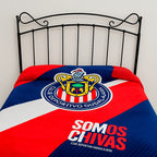 Cobertor Edredón De Borrega Matrimonial Providencia® Futbol Somos Chivas 1 Kg Multicolor