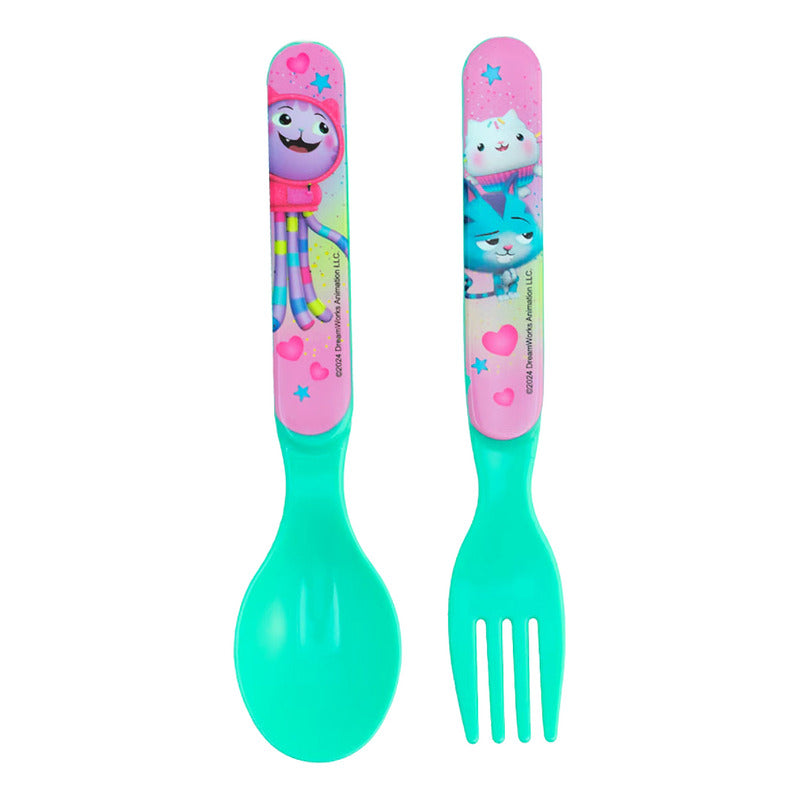 Juego De Cubiertos De Plástico Con Estuche Diseños Infantil