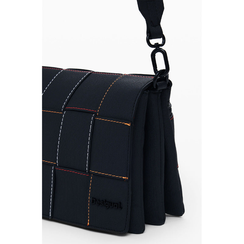 Bolso Trenzado Para Mujer Mod.25saxpar/2000 Marca Desigual® Negro Trenzado Níquel