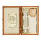 Set Para Bautizo Vela+concha+toalla+caja De Madera