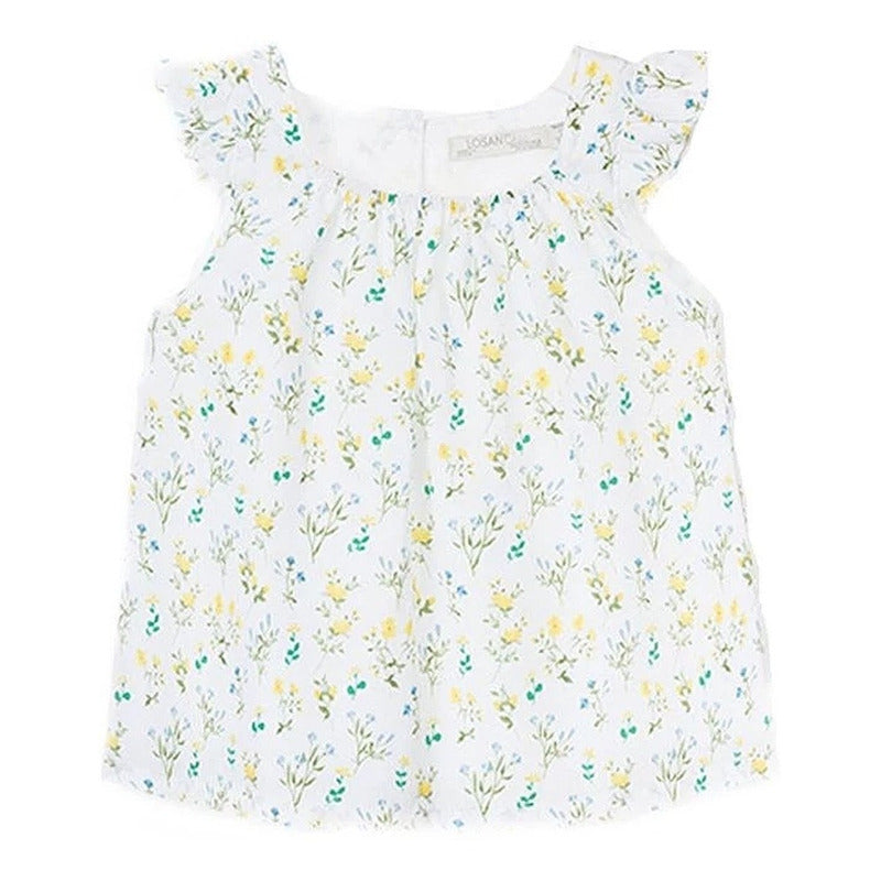 Blusa Floreada Para Niña Mod.016-3791al Marca Losan®