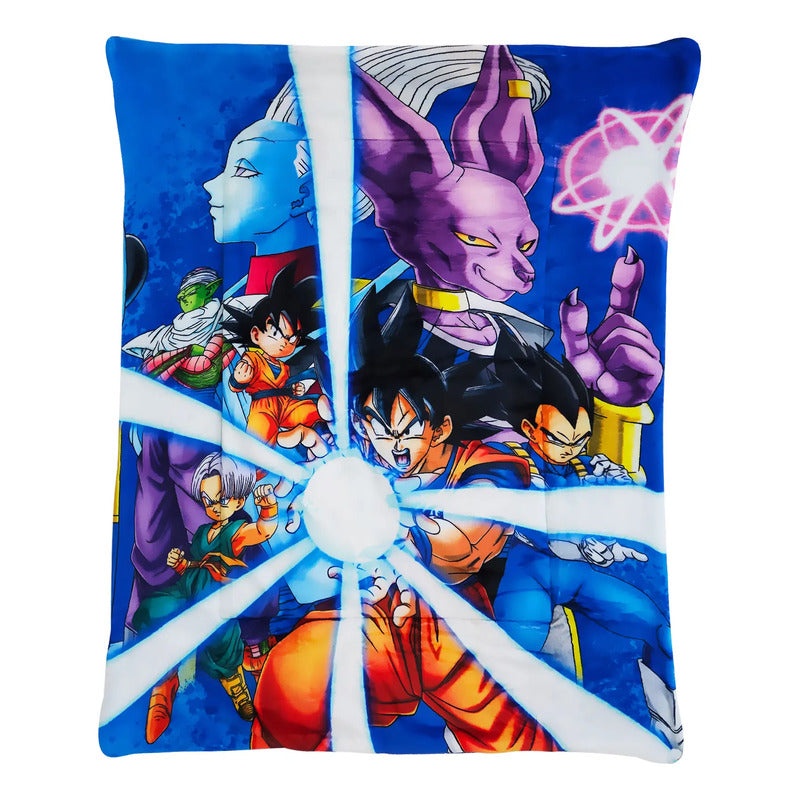 Cobertor Borrega Individual 1.50m X 2.00m Marca Providencia® Dragon Ball Z 1 Kg Multicolor