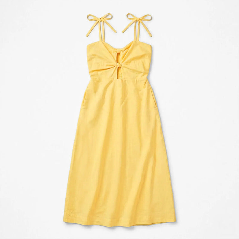 Vestido Largo Casual Para Mujer Mod.80075 Marca Stop® Amarillo Lisa G