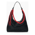 Bolso Mediano Con Relieves Mod. 26saxp54/2000 Desigual® Negro Relieves Níquel Rojo