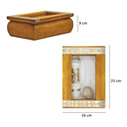 Set Para Bautizo Vela+concha+toalla+caja De Madera