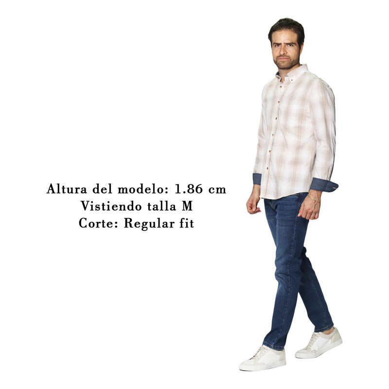 Camisa Para Hombre Regular Fit Mod. B45103 Marca Bobois®