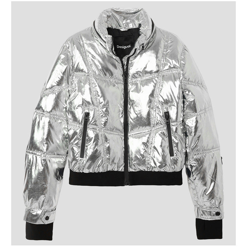 Chamarra Acolchada Impermeable Metalizada De Dama Desigual®