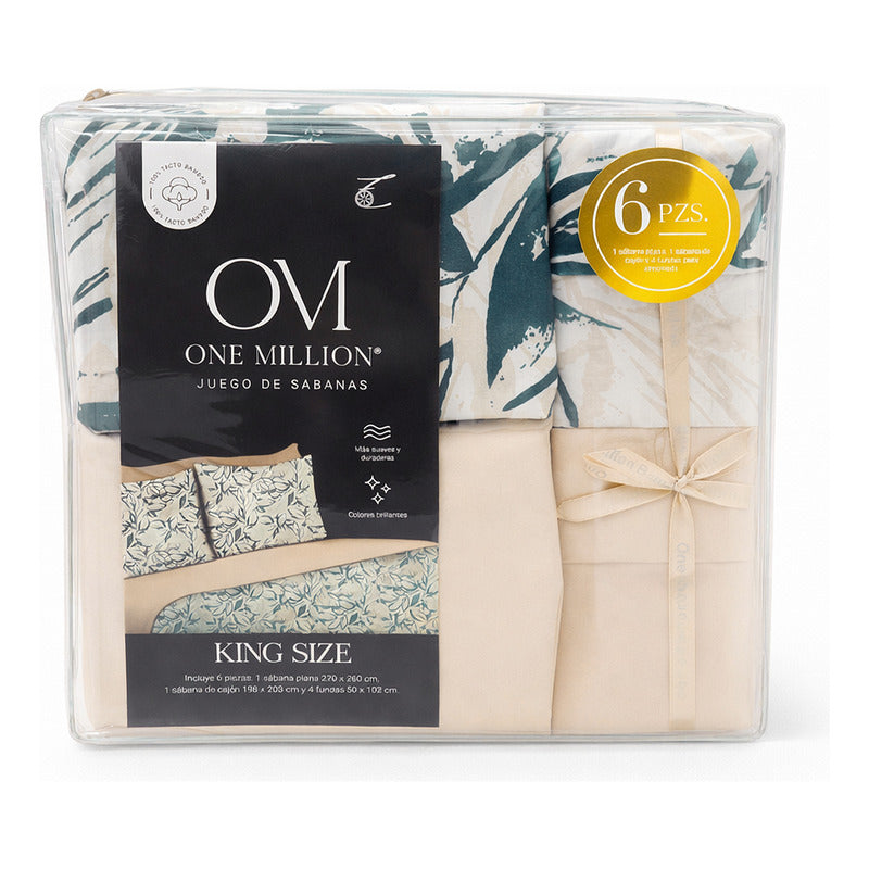 Juego De Sabanas King Size 6pz Tacto Bamboo One Million®