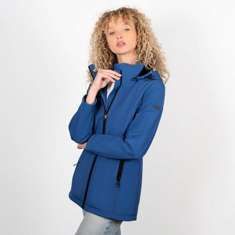 Chamarra Para Mujer Mod.dw89-pol7888 Marca Greenlander® Azul 1xg Lisa