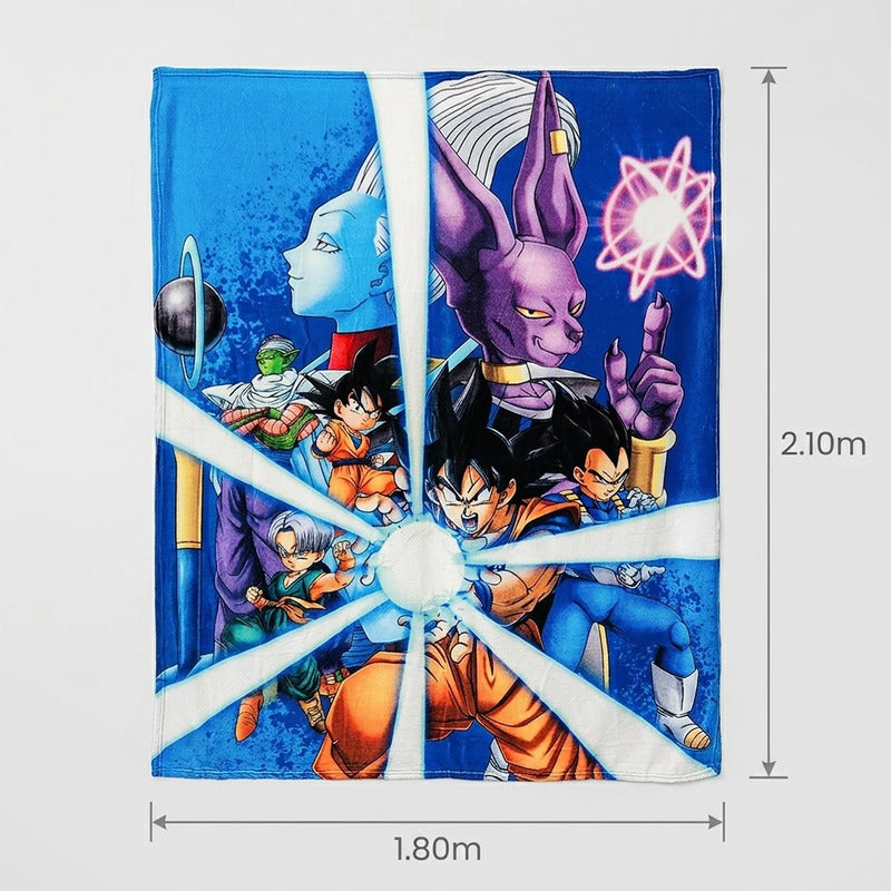 Cobertor Ligero Super Suave Matrimonial Diseños Providencia® Dragon Ball Super 850 G Multicolor