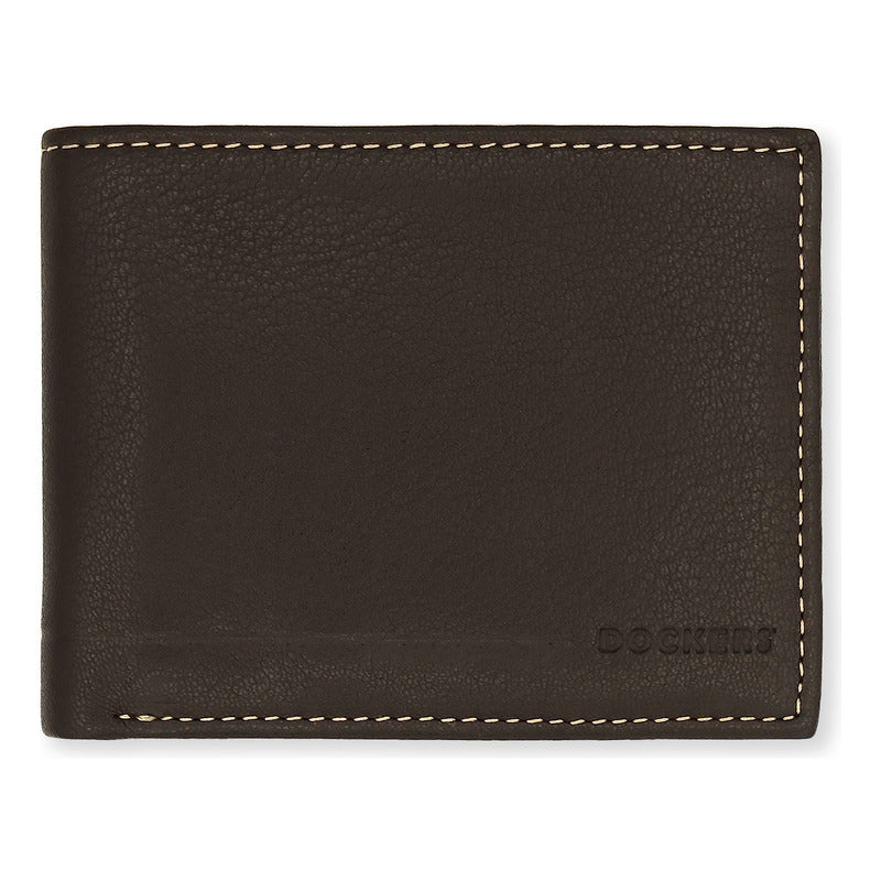 Billetera Para Hombre Bifold Mod.002jd-0002 Marca Dockers® Marrón Liso