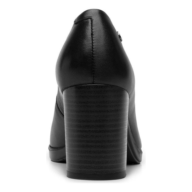 Zapatilla Tacón Medio Para Mujer Mod.133901 Marca Flexi® Negro Liso 25.5 Mx