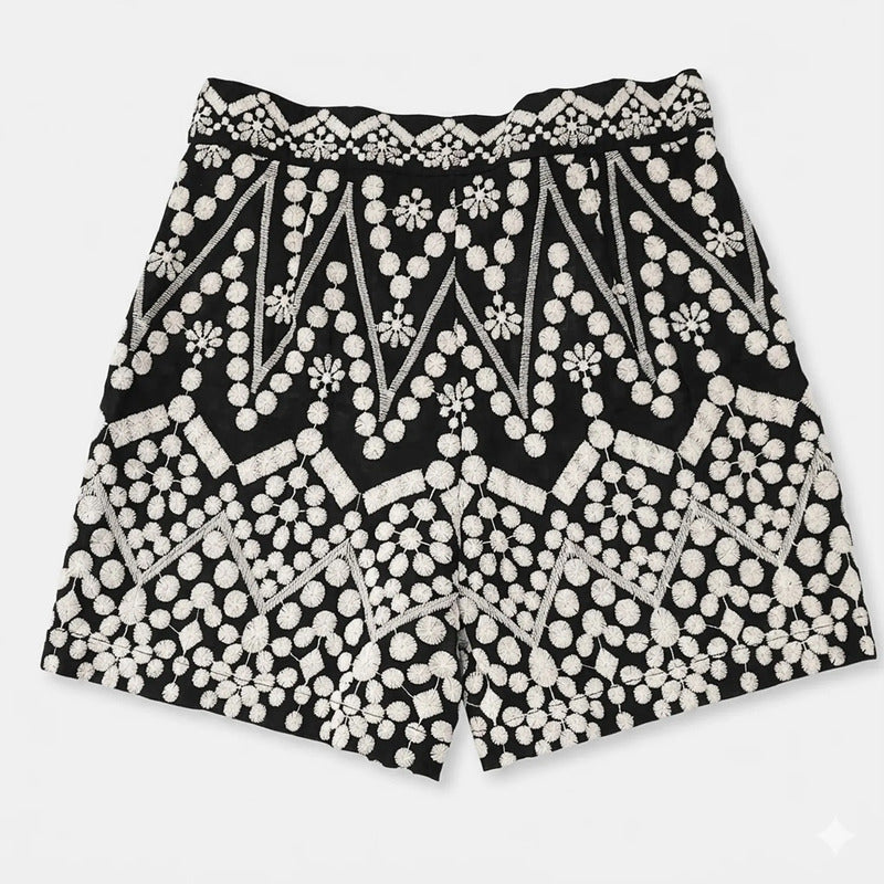 Short Casual Bordado Étnico Para Mujer Sg00148 Ferriano® Multicolor Étnico Ch