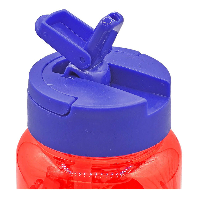 Botella De Plástico 500ml Con Popote Diseños Infantil Varios