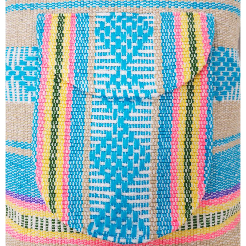 Mochila Artesanal Tejida Tipo Morral Con Bolsillo Frontal 10kg