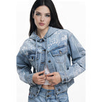 Chamarra Mezclilla Con Bordado Floral 25swed56 Desigual® Mezclilla L Floreado