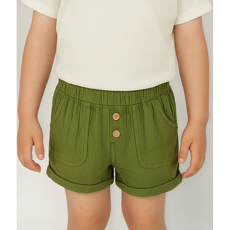 Short Bermuda Ligero Para Bebé Mod.1241 Marca Mayoral® Verde Musgo Liso 3 Años
