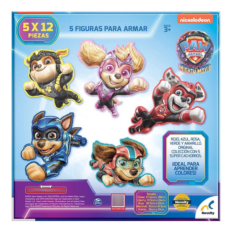 Rompecabezas 5 Figuras De Armar Paw Patrol Novelty® Jca-3288