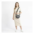 Bolsa Crossbody Para Mujer Mod. Ji 2123 Marca Jaime Ibiza® Negro Lisa Níquel
