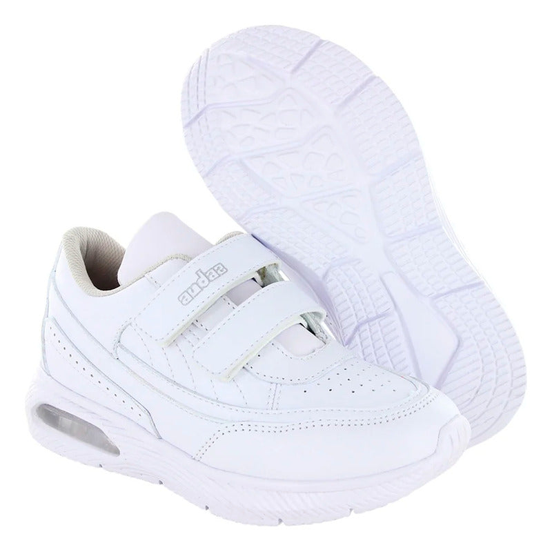 Tenis De Burbuja Para Niño Mod.155741b Marca Coqueta Y Audaz® Blanco Lisa 20 Mx