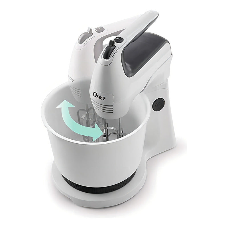 Batidora De Mano Y Pedestal Mod. Fpsths3610 Marca Oster® Blanco