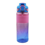 Botella Con Correa 1lt Con Popote Marca Nuvó® Sport Fucsia- Azul