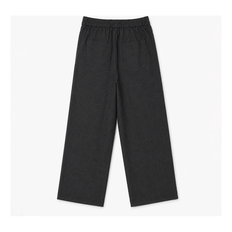 Pantalon Ligero Holgado Para Mujer Mod.27592 Marca Stop® Negro Lisa G
