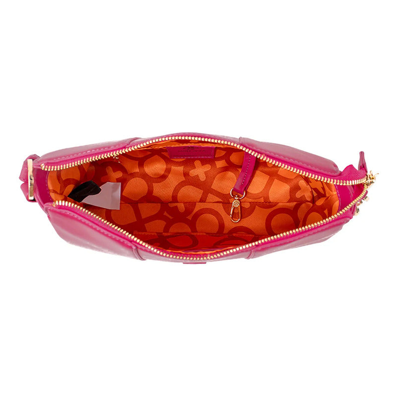 Bolso Crossbody Para Mujer Mod. Ji 2896 Marca Jaime Ibiza® Rosa Chicle Lisa Níquel