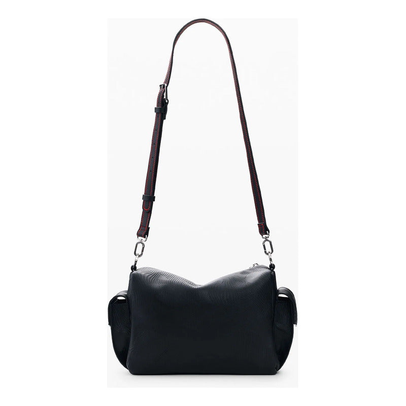 Bolso Mediano Con Bordado Para Mujer 26saxpap/2000 Desigual® Negro Bordado Níquel