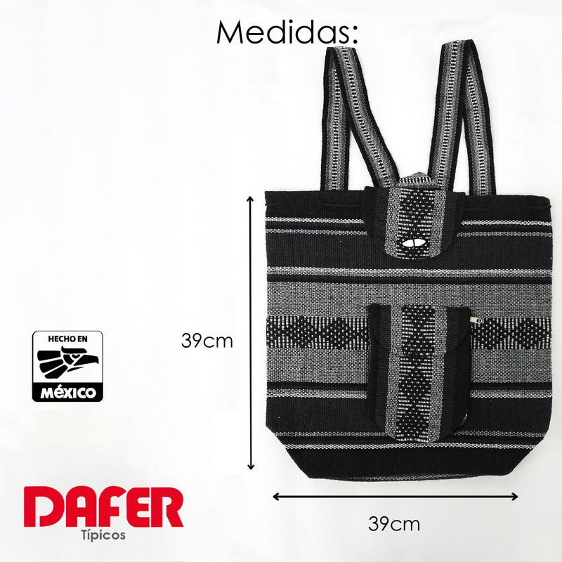 Mochila Artesanal Tejida Tipo Morral Con Bolsillo Frontal 10kg