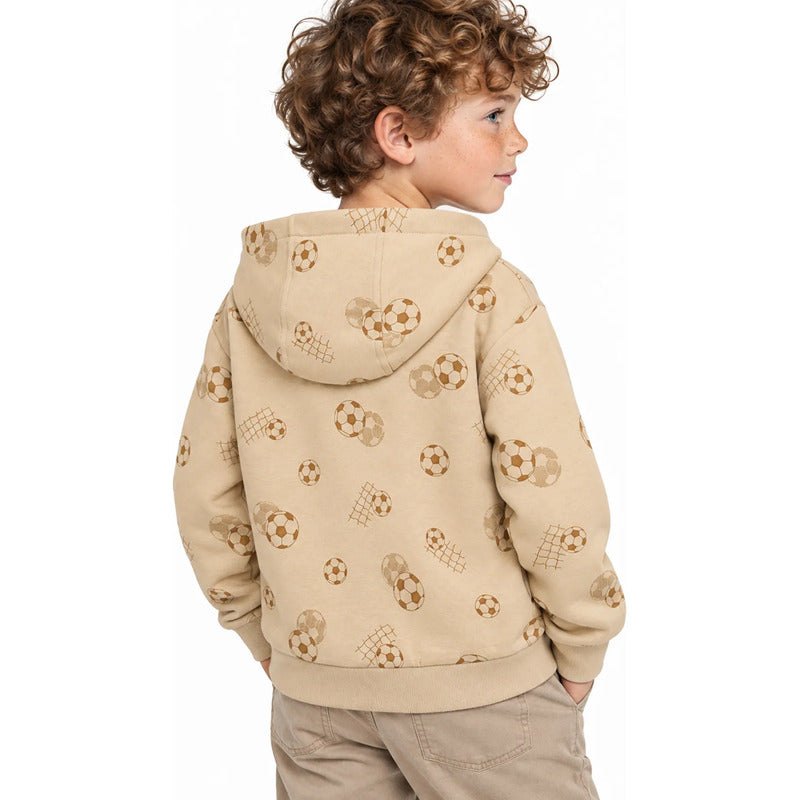 Sudadera Ligera Para Niño Mod.3435 Marca Mayoral® 5 Años Nuez Pelotas