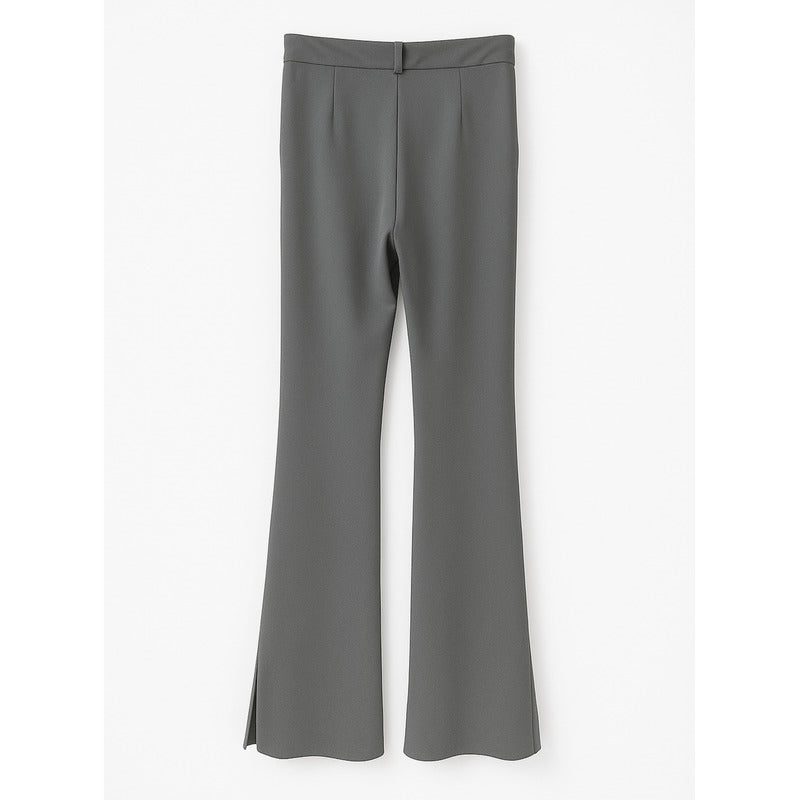 Conjunto Casual Chaleco + Pantalón Mod. Ip9098 Marca Iris® Gris Oscuro Lisa G