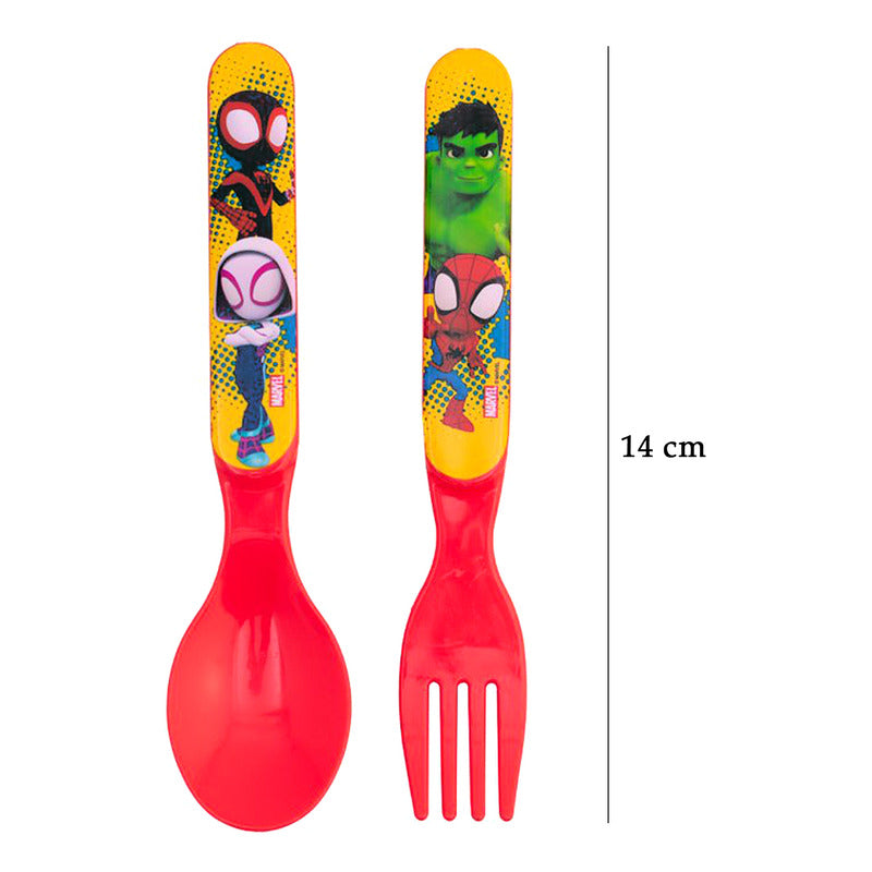 Juego De Cubiertos De Plástico Con Estuche Diseños Infantil
