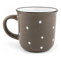 Taza De Ceramica Con Puntos 340ml Mod. 1744-60 Café Grisáceo Puntos