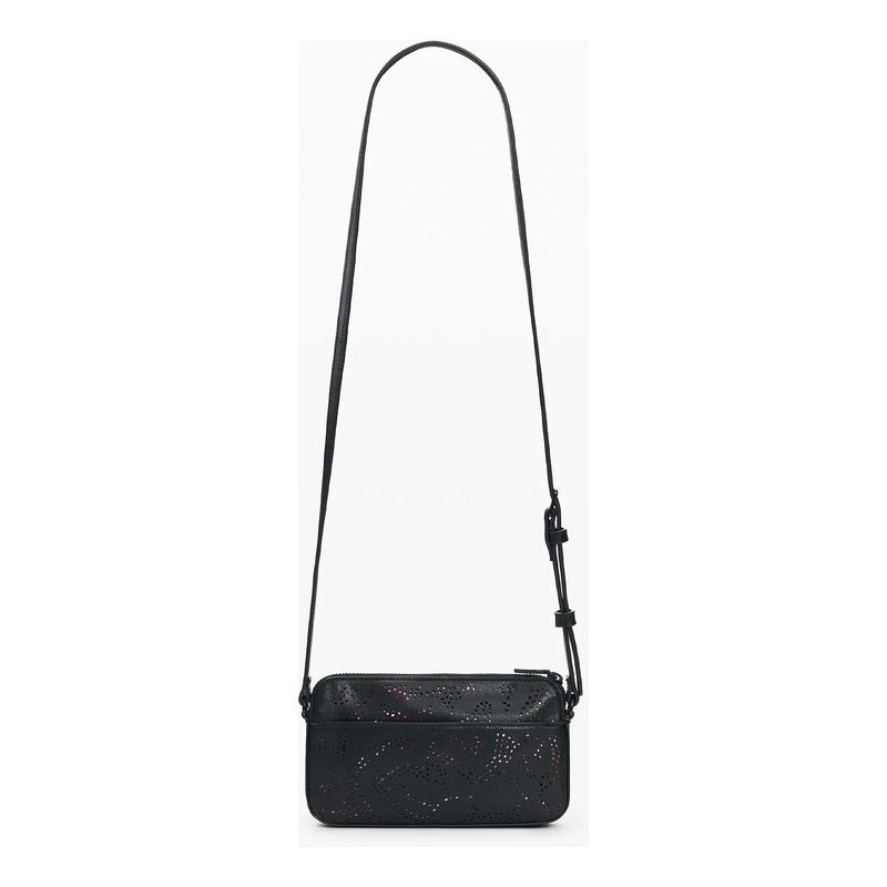 Monedero Bandolera Pequeño De Mujer 26sayp06/2000 Desigual® Negro Floreado
