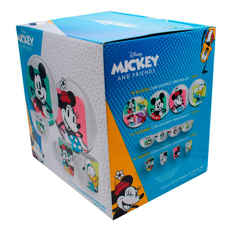 Vajilla Coleccionable De Porcelana 12pz Diseños Animados