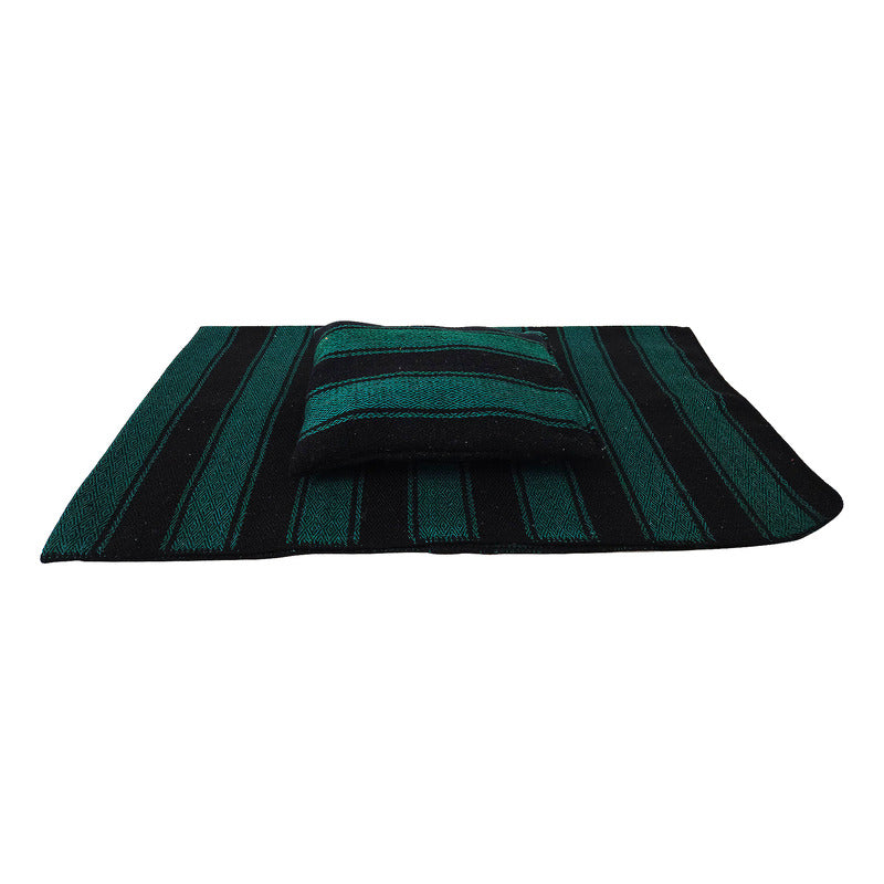 Frazada De Viaje Artesanal Con Almohada Set De Descanso