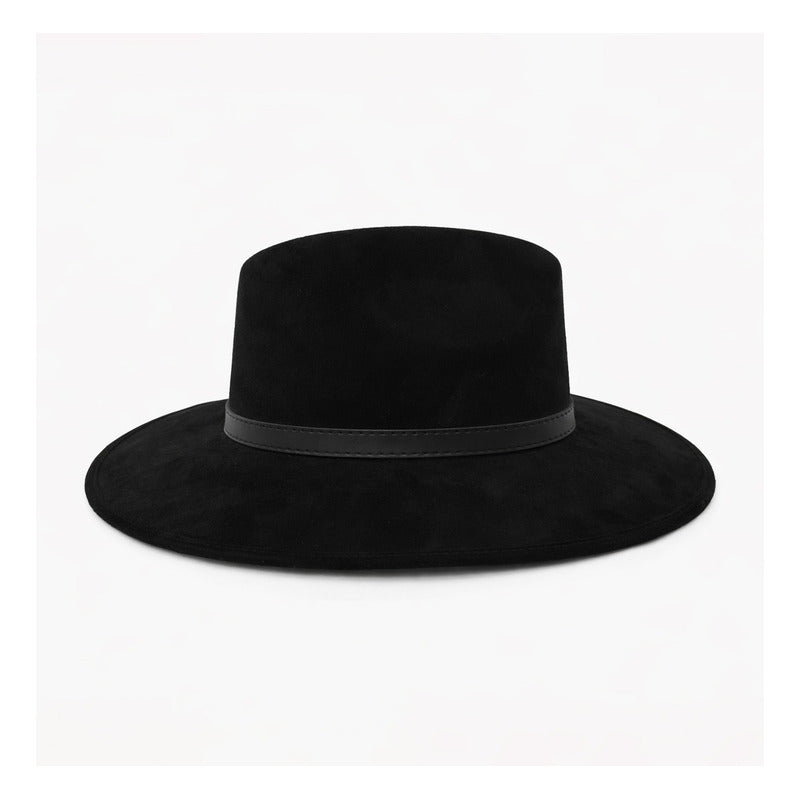 Sombrero Unisex Estilo Fedora De Gamuza Elegante Y Atemporal