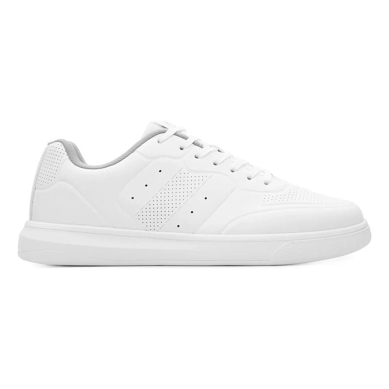 Tenis Casual Hombre Suela Flowtek Mod.415306 Marca Flexi® Blanco Lisa 27 Mx