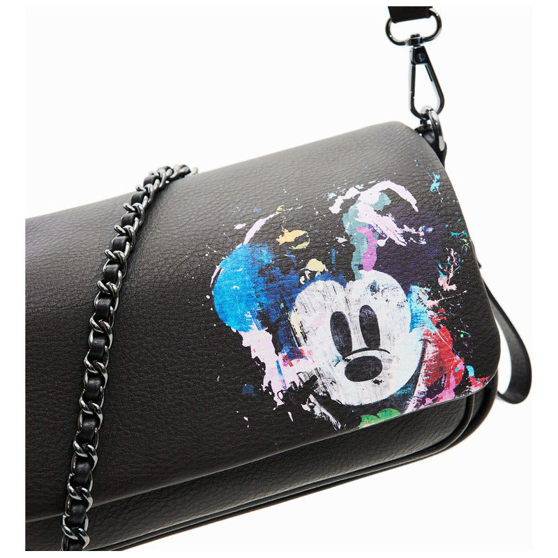 Bolso Bandolera Efecto Piel Mod.23saxpa7/2000 Desigual® Negro Lisa Níquel Multicolor