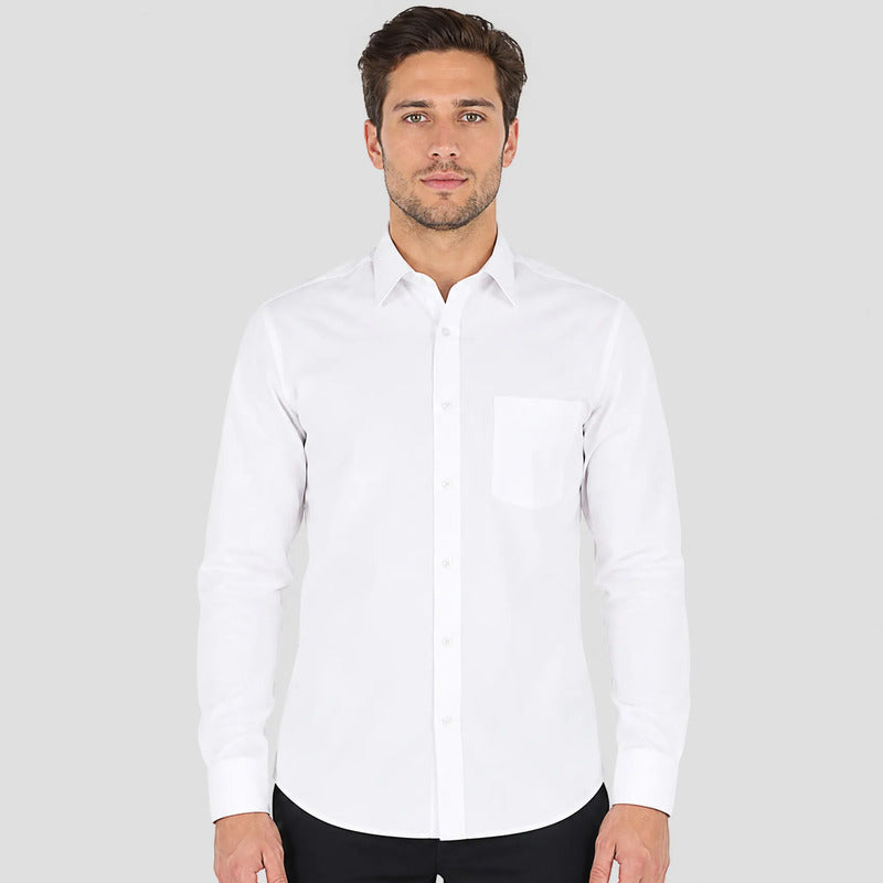 Camisa Básica Para Hombre Mod.5232 Marca Manchester® Blanco Lisa 16.5
