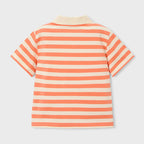 Playera Polo Casual Para Niño Mod.3110 Marca Mayoral® Naranja 7 Años Rayas