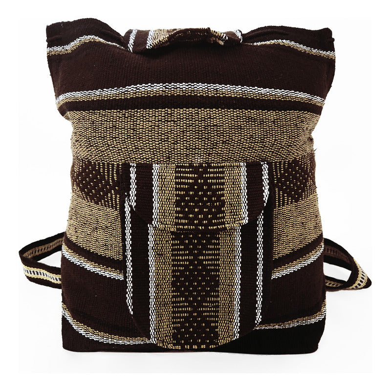 Mochila Artesanal Tejida Tipo Morral Con Bolsillo Frontal 10kg