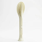 Set Cubiertos Portatil Cuchara+tenedor+cuchillo De Plastico Beige 1819-25