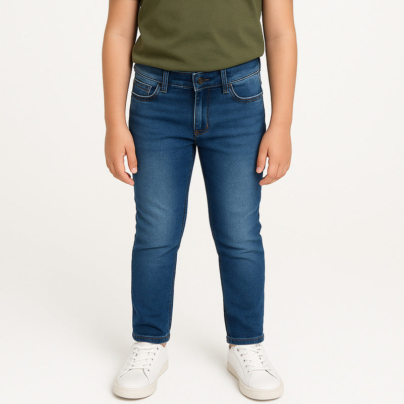 Pantalón Mezclilla Para Niño Mod.7585 Marca Mayoral® Azul Claro Liso 12