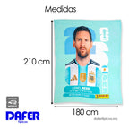 Frazada Ligera Super Suave Matrimonial Futbol Providencia® Equipo 500 G Messi Panini
