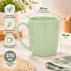 Taza De Cerámica Acanalada 370ml Estilo Nórdico Verde 1744-98 Acanalada