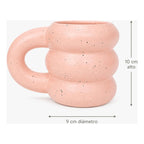Taza Tarro De Porcelana En Forma De Donas 450ml Top Choice® Salmón Donas
