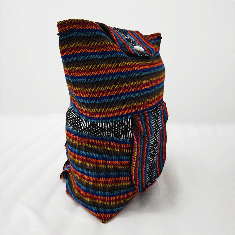Mochila Artesanal Tejida Tipo Morral Con Bolsillo Frontal 10kg