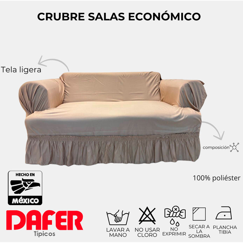 Cubresalas Económico Liso 3 Plazas Faldón Ajustable